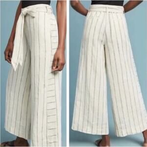 Anthropologie Linen Pant Portia White Size Medium